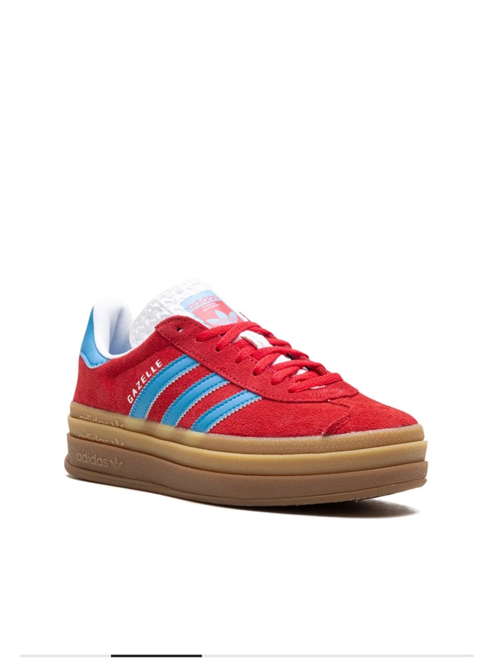 adidas Gazelle Platform Sneaker - Red with Blue Stripes - Picture 2 of 10